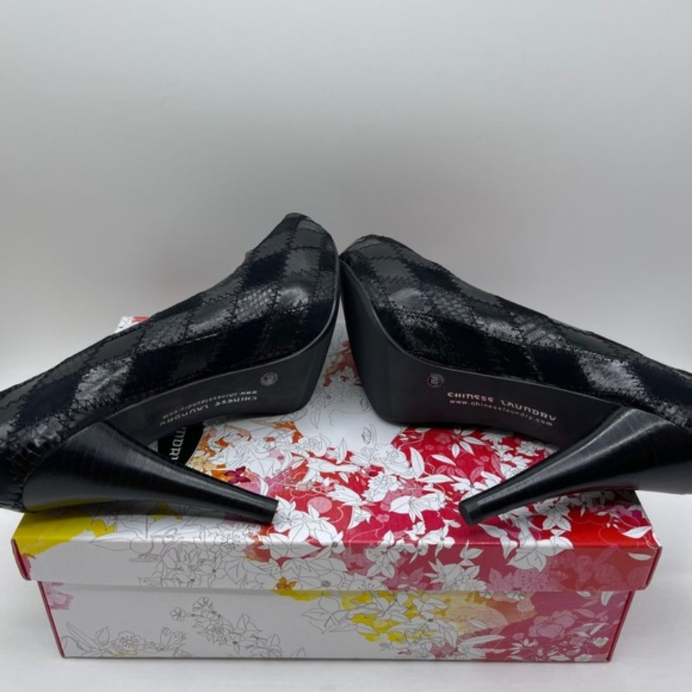 New in box Chinese Laundry Ready Patchwork Heels Black - Picture 10 of 10